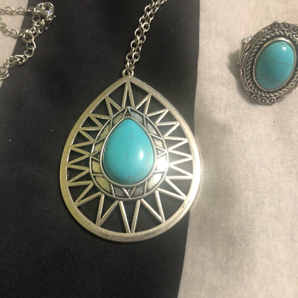 Turquoise Jewelry Set🛍 - Picture 3 of 4